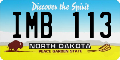 ND license plate IMB113