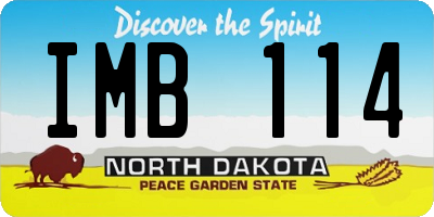 ND license plate IMB114