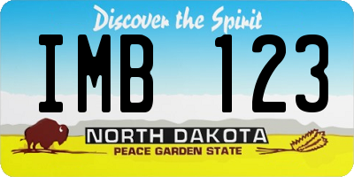 ND license plate IMB123