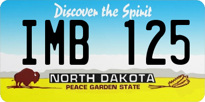 ND license plate IMB125