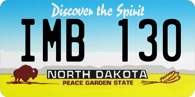 ND license plate IMB130
