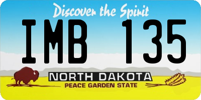 ND license plate IMB135