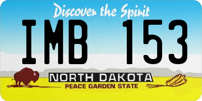 ND license plate IMB153