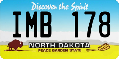 ND license plate IMB178
