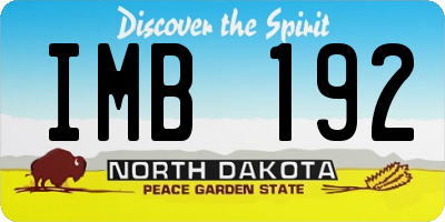 ND license plate IMB192