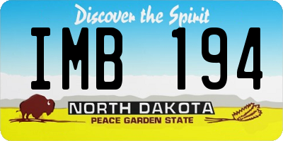 ND license plate IMB194