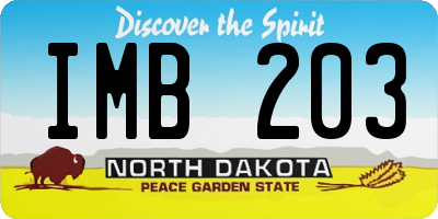ND license plate IMB203