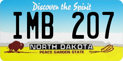 ND license plate IMB207