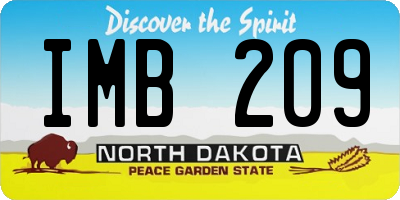 ND license plate IMB209