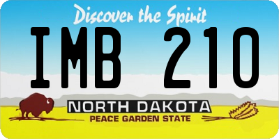 ND license plate IMB210