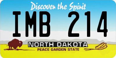 ND license plate IMB214