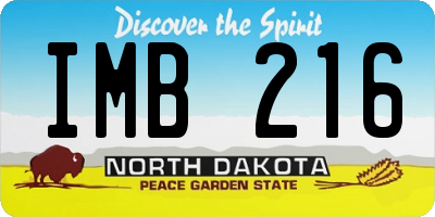 ND license plate IMB216