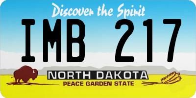 ND license plate IMB217