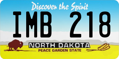 ND license plate IMB218