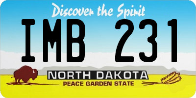 ND license plate IMB231