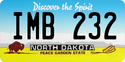 ND license plate IMB232