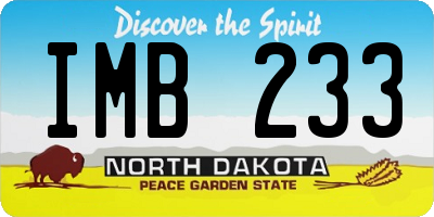 ND license plate IMB233