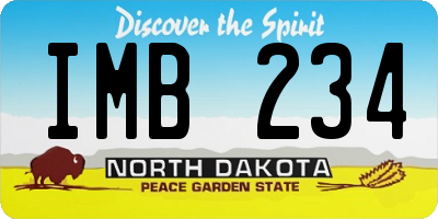 ND license plate IMB234
