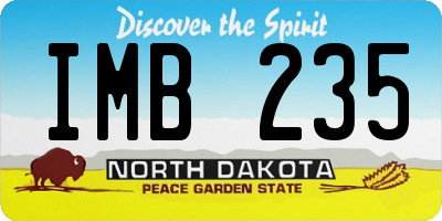 ND license plate IMB235