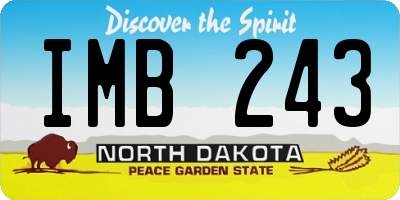 ND license plate IMB243