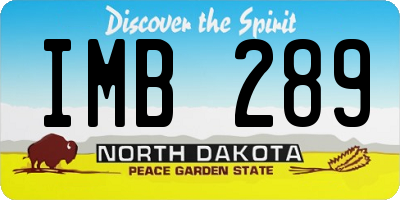 ND license plate IMB289