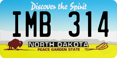 ND license plate IMB314