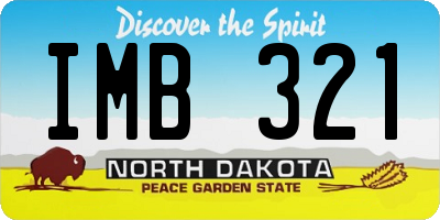 ND license plate IMB321