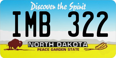 ND license plate IMB322