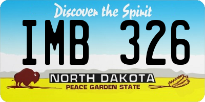 ND license plate IMB326