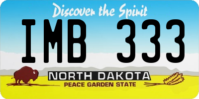 ND license plate IMB333