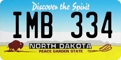 ND license plate IMB334