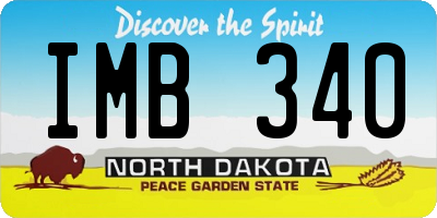 ND license plate IMB340