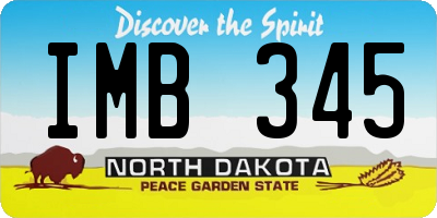 ND license plate IMB345