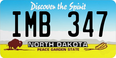 ND license plate IMB347