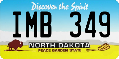 ND license plate IMB349