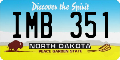ND license plate IMB351