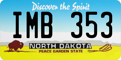 ND license plate IMB353