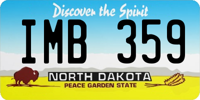 ND license plate IMB359