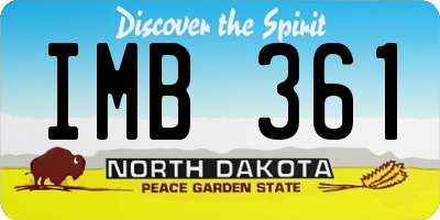 ND license plate IMB361