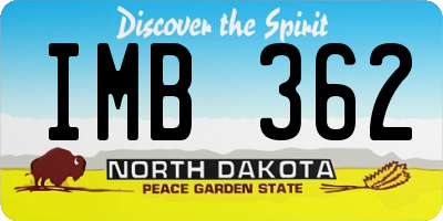 ND license plate IMB362