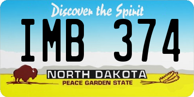 ND license plate IMB374