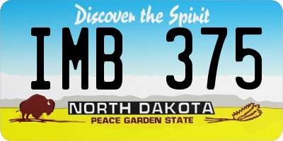 ND license plate IMB375