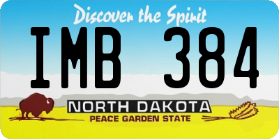 ND license plate IMB384
