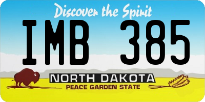 ND license plate IMB385