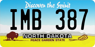 ND license plate IMB387