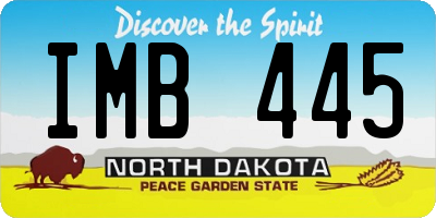 ND license plate IMB445