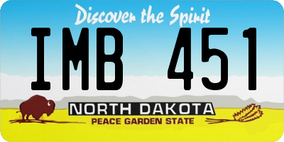 ND license plate IMB451