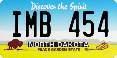 ND license plate IMB454