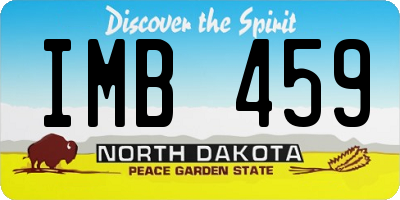 ND license plate IMB459