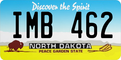 ND license plate IMB462